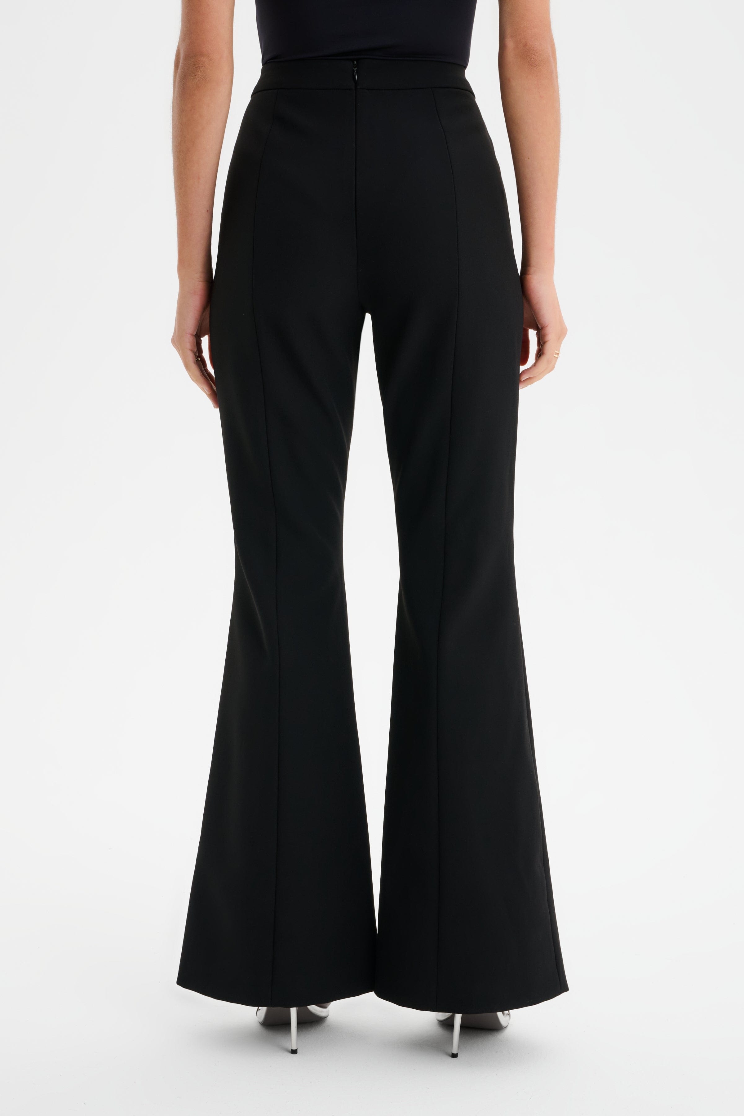 MACY Tailored Fit And Flare Trousers in Black