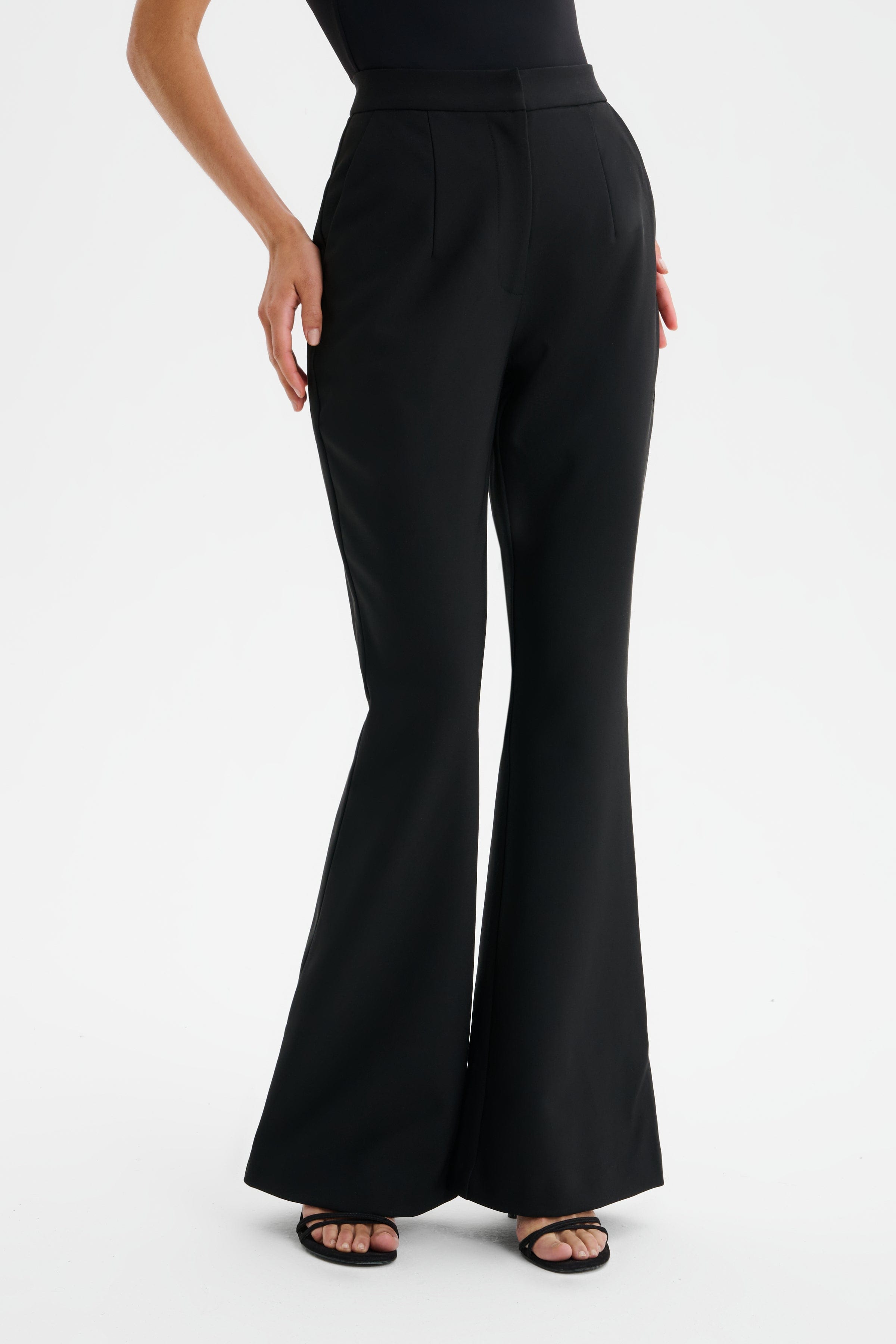 ISABELLA Fit and Flare Trousers in Black