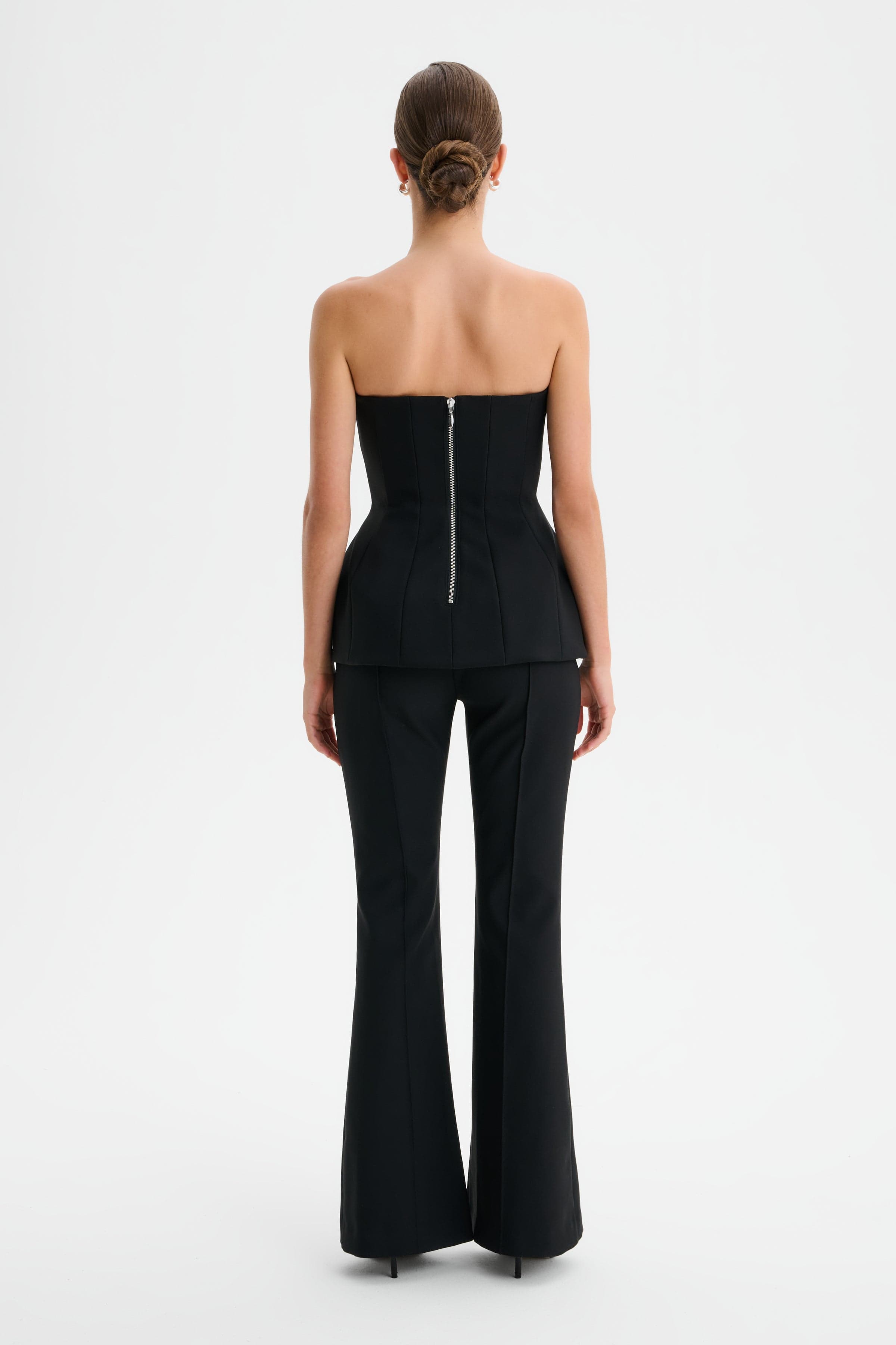 AMY Structured Strapless Jumpsuit in Black