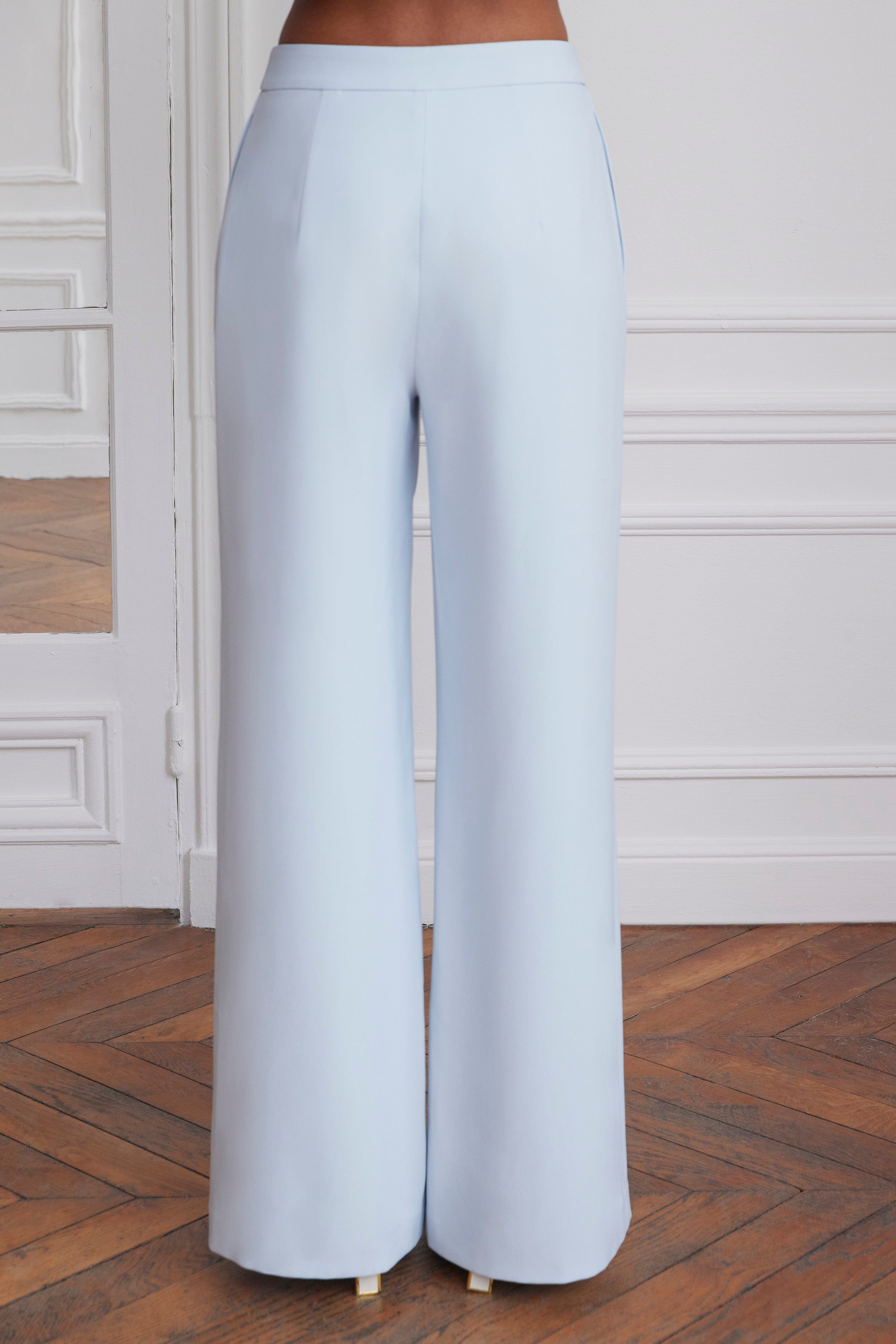 ELODIE Wide Leg Trousers in Light Blue