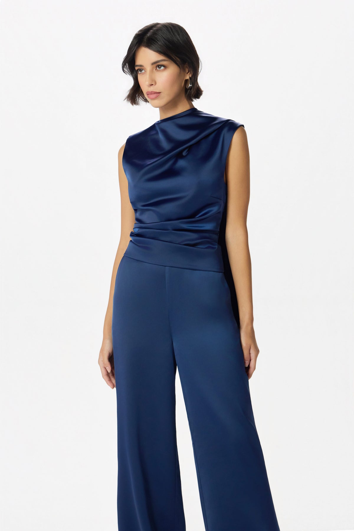 EFFY Satin Top in Navy