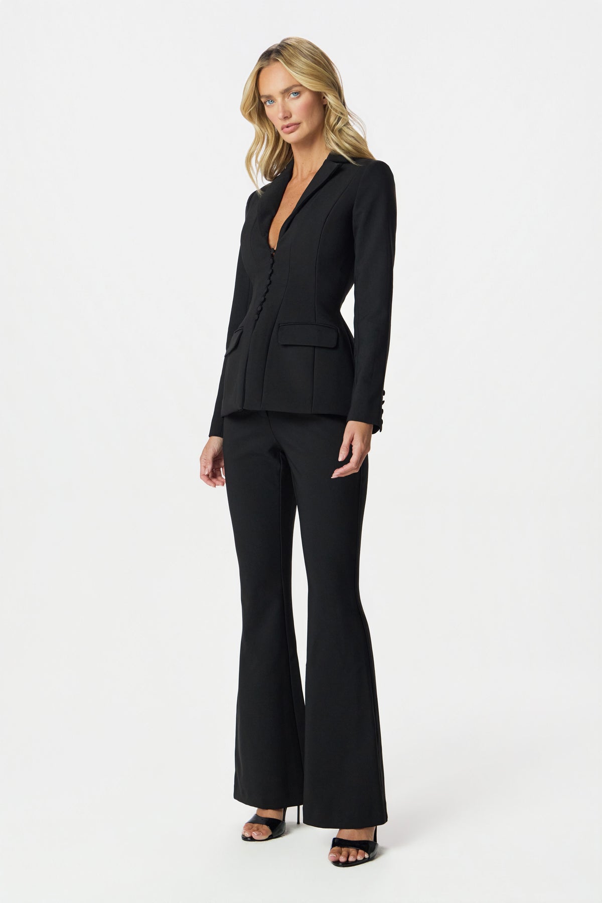 ISABELLA Flared Trousers in Black