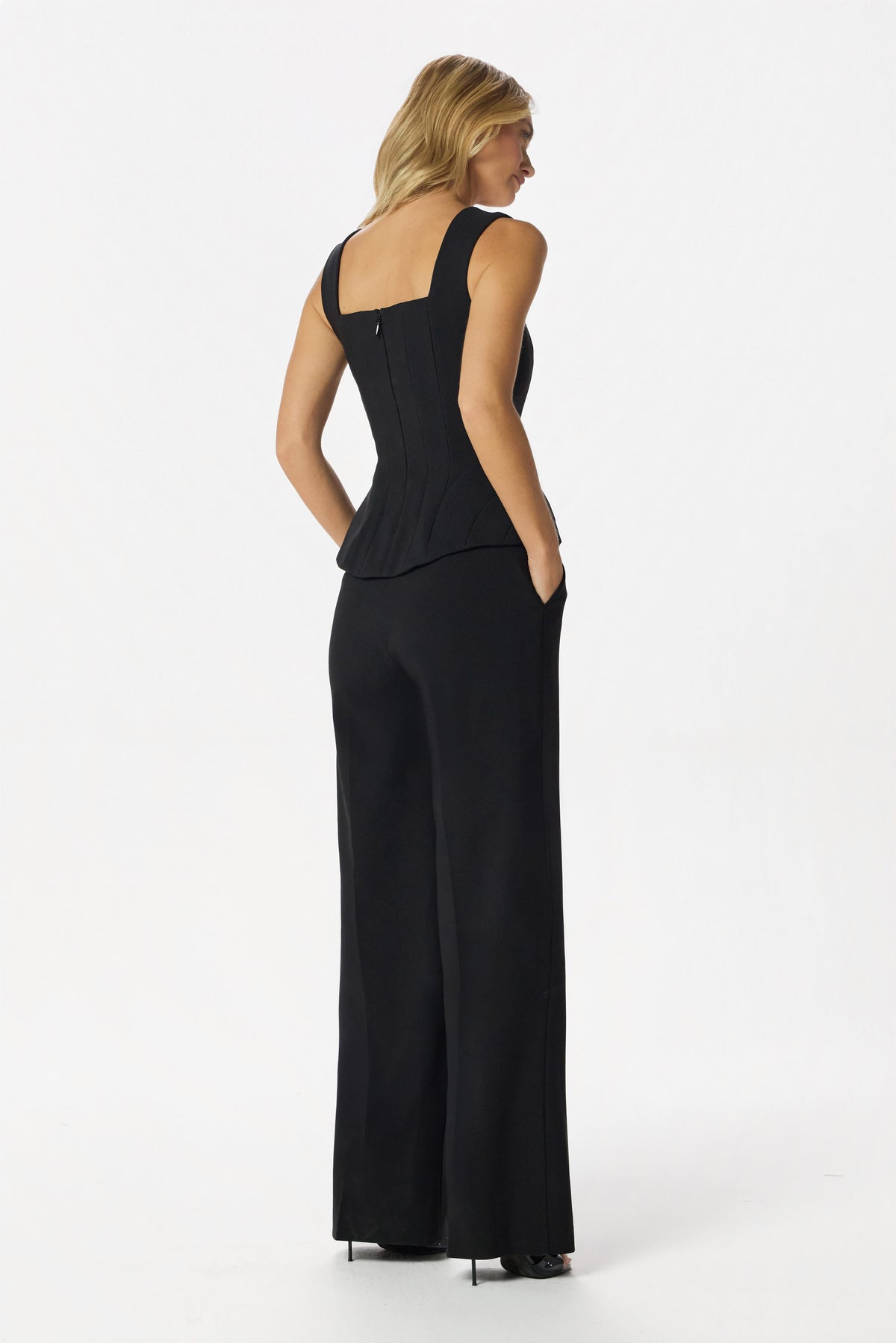 LENI Square Neck Top in Black