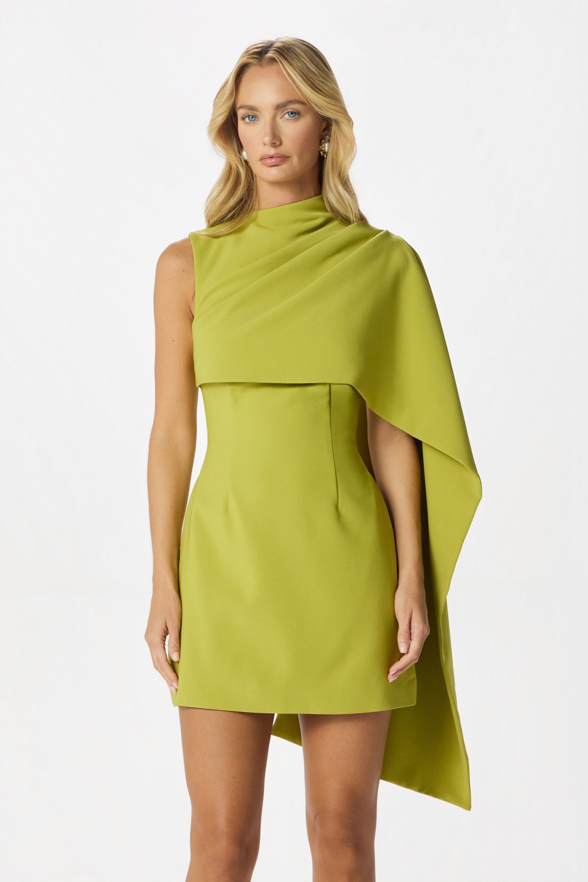 RHYLA High Neck Mini Dress in Chartreuse