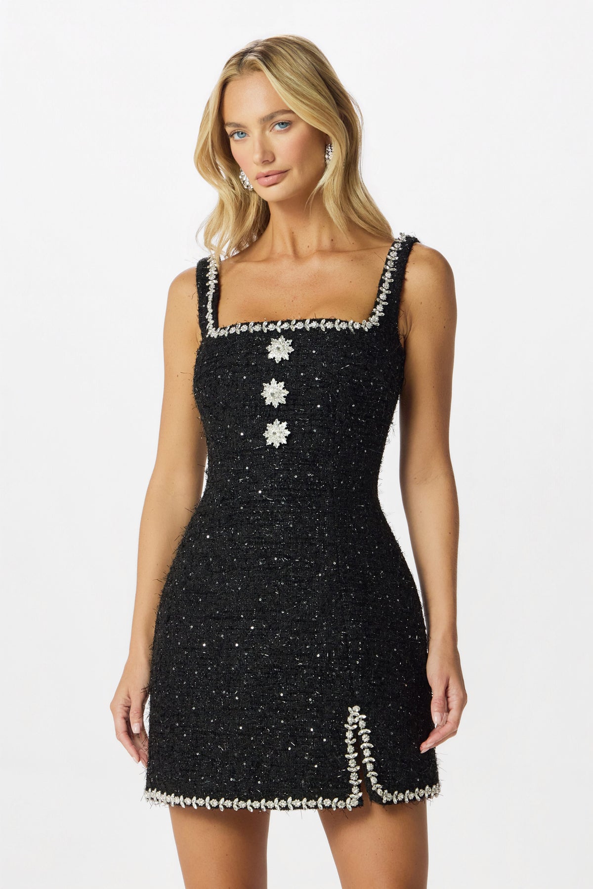 ZOEY Boucle Mini Dress in Black