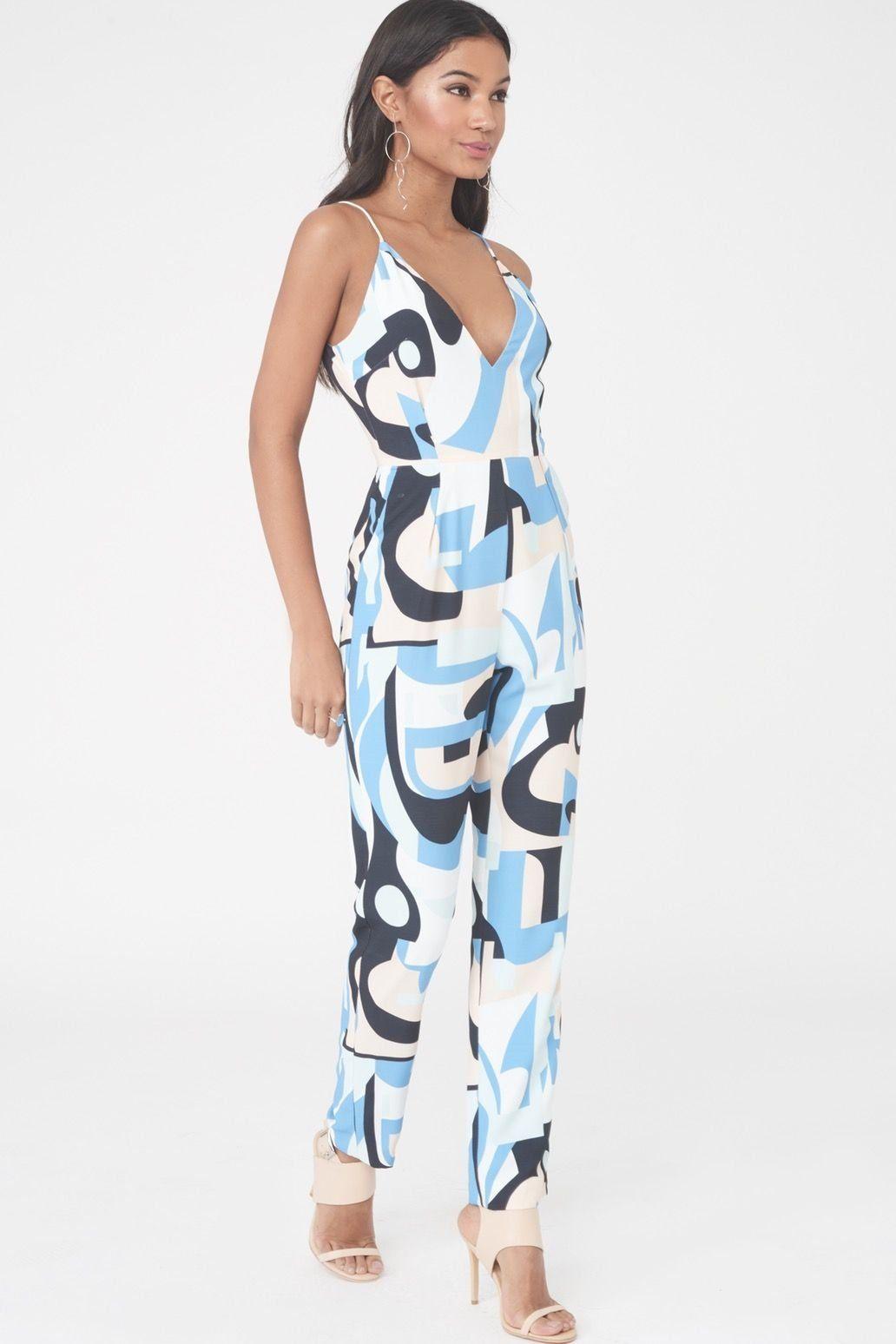 Abstract Print High Apex Jumpsuit - Lavish Alice