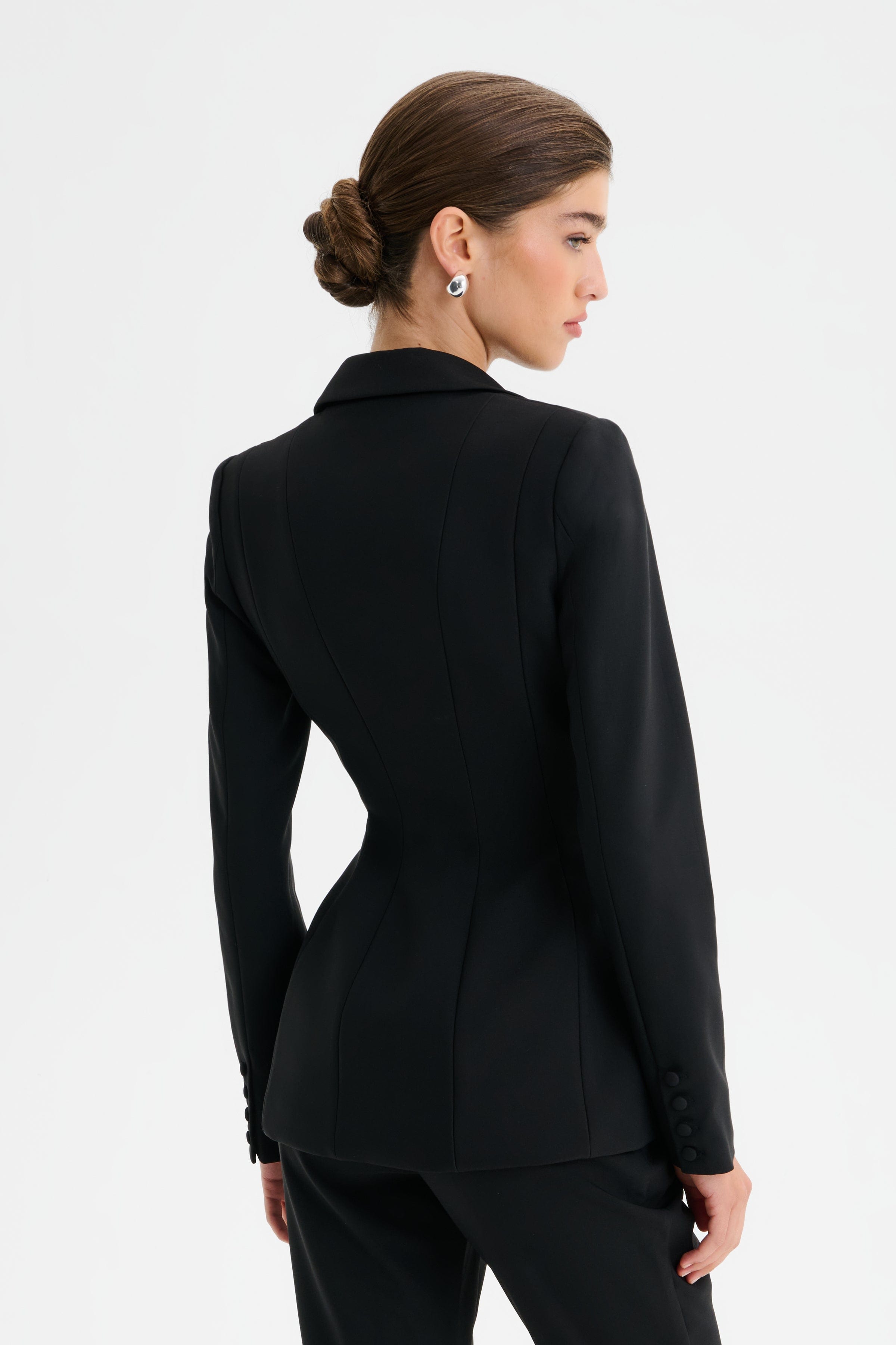 LEA Structured Corset Blazer in Black