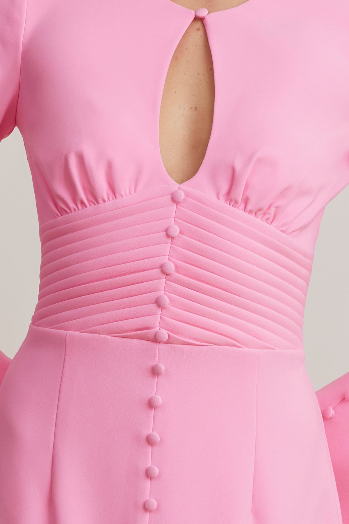 ROXIE Keyhole Midi Dress in Pink