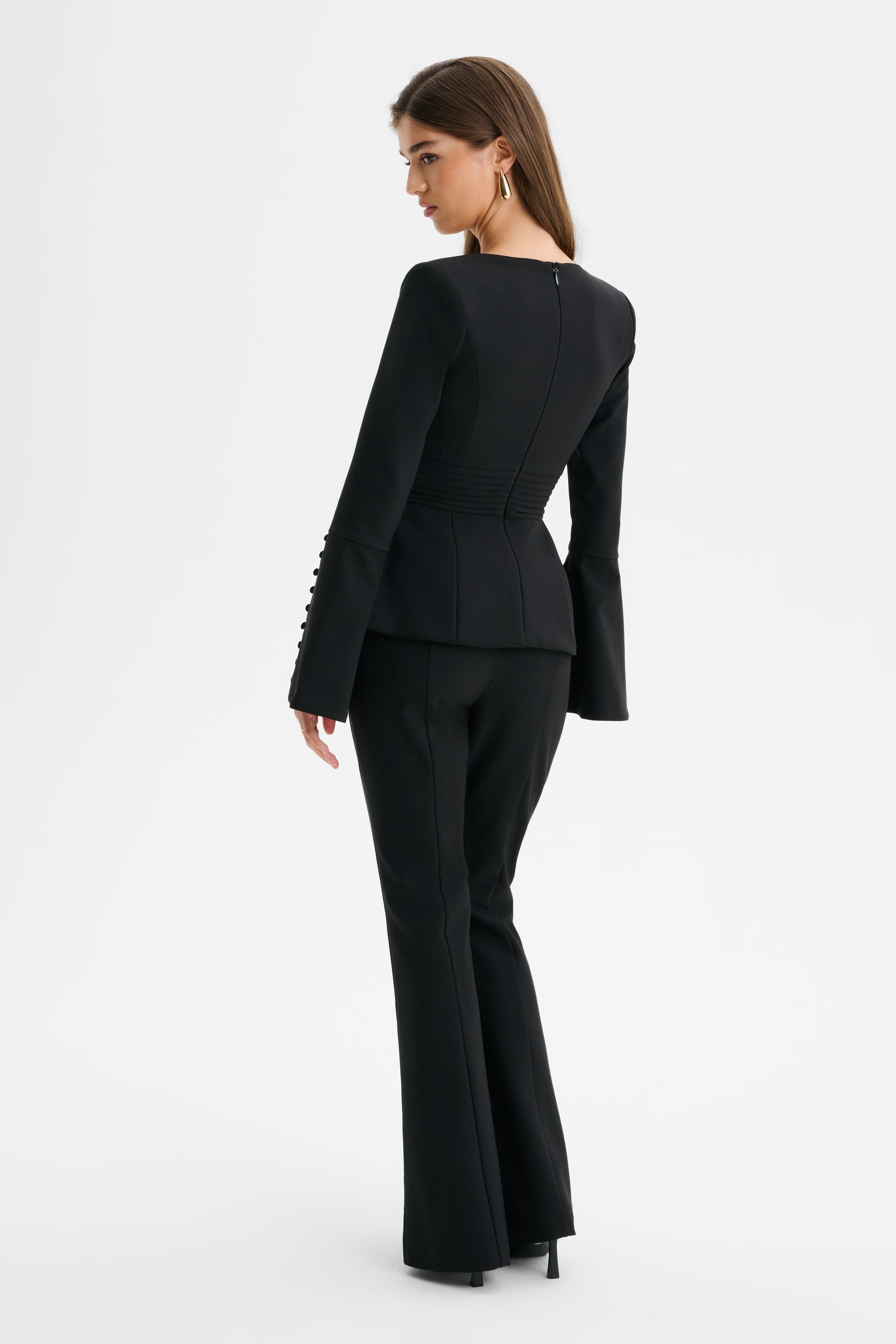HARPER Square Neck Hourglass Blazer in Black