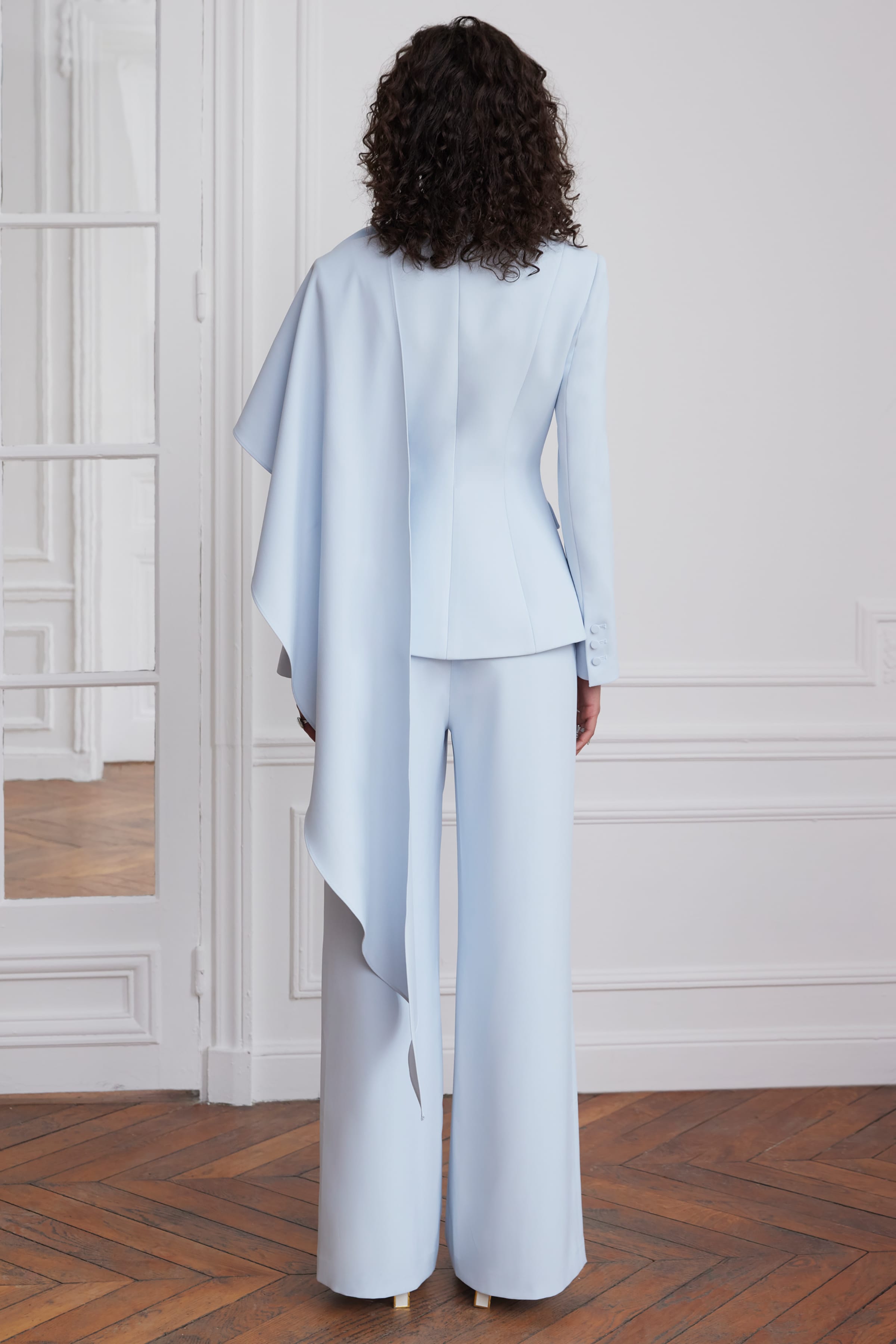 EMBER Scarf Blazer in Light Blue