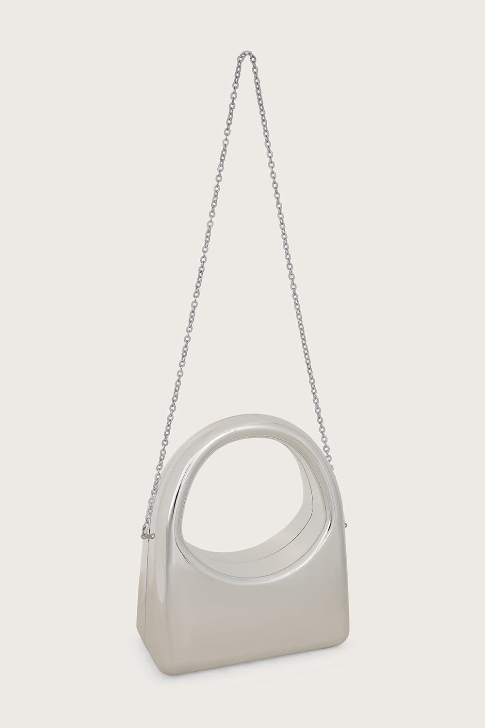 EMMY Sculpted Acrylic Hand Bag in Silver