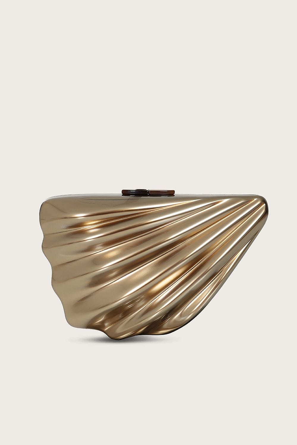 LOTTIE Acrylic Shell Clutch Bag in Gold