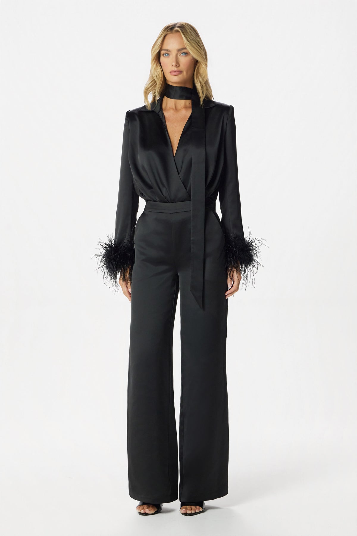 ANDIE Satin Bodysuit in Black