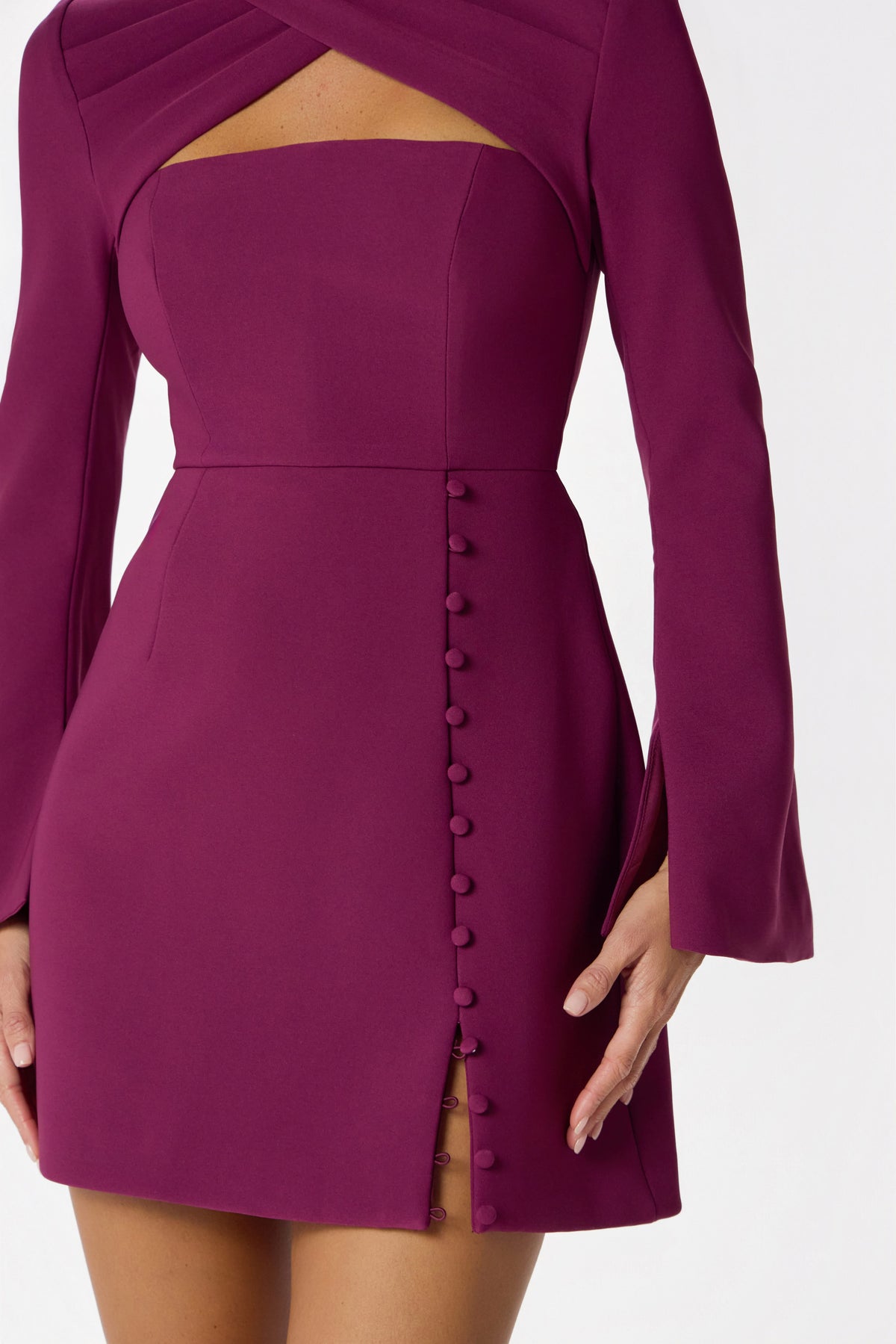FIONA High Neck Mini Dress in Purple