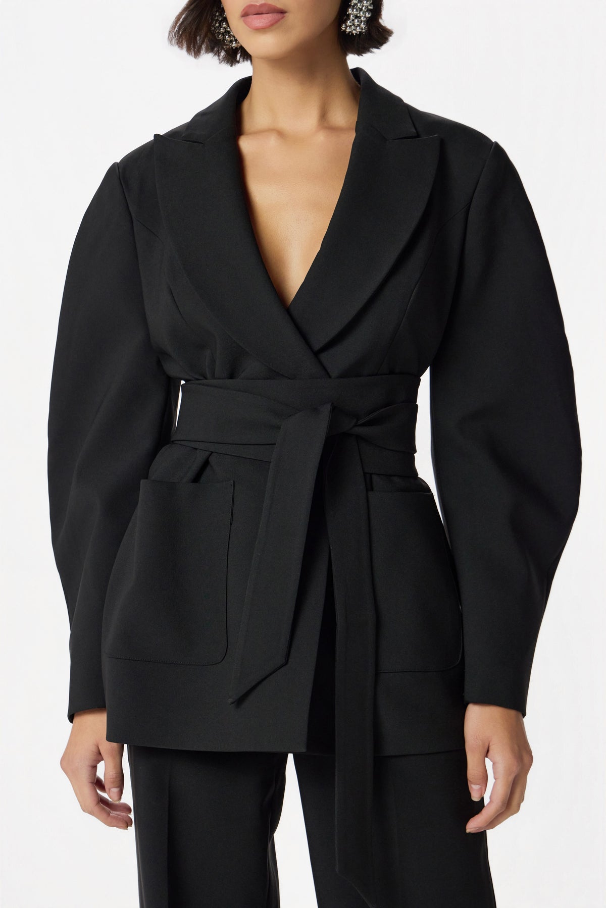 JONI Obi Belt Blazer in Black