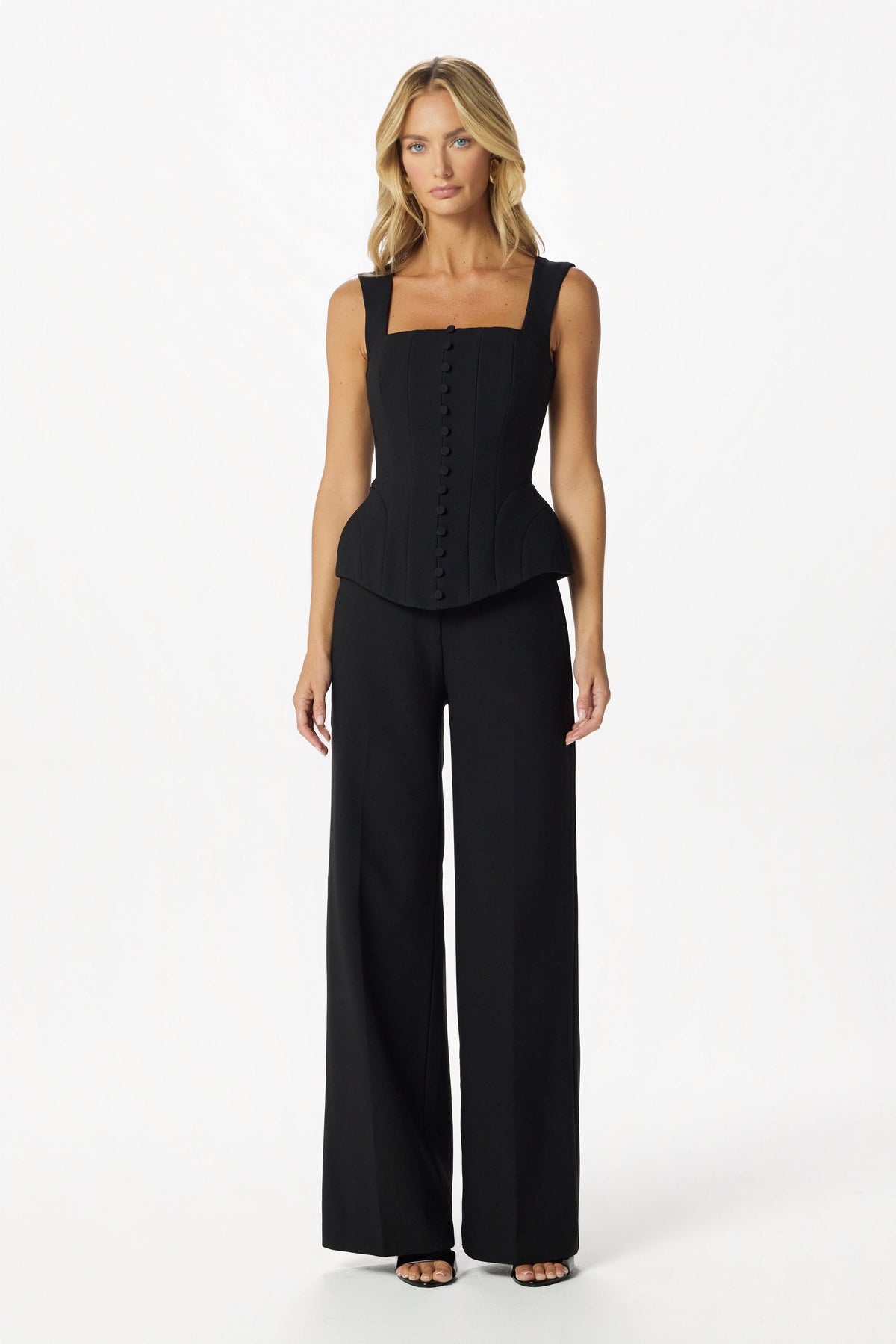 LENI Square Neck Top in Black