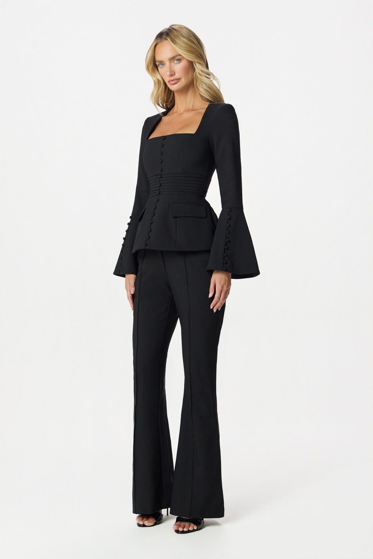 MAXINE Flared Trousers in Black