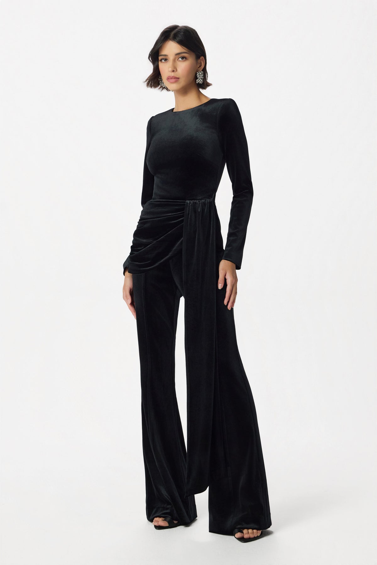 QUINN Velvet Jumpsuit in Black