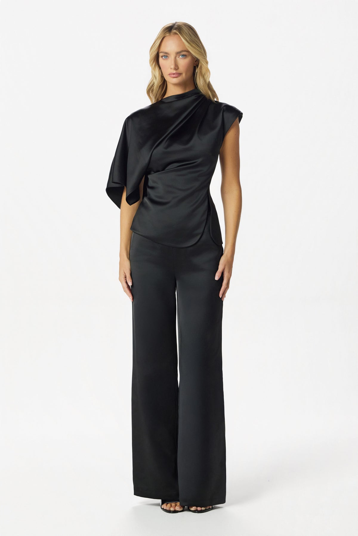 SASKI Satin Top in Black