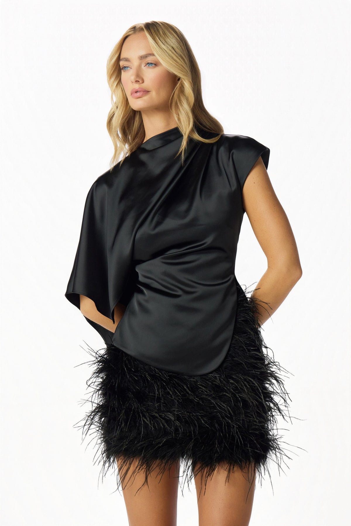 SASKI Satin Top in Black