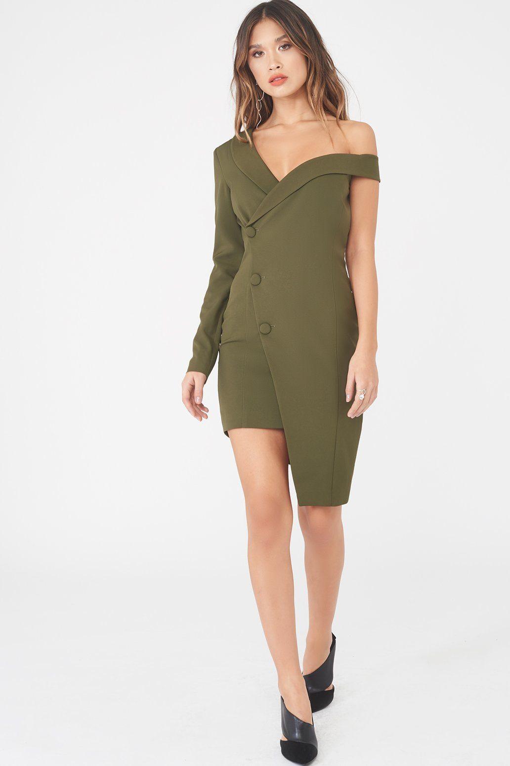 Asymmetric Tuxedo Woven Dress - Lavish Alice